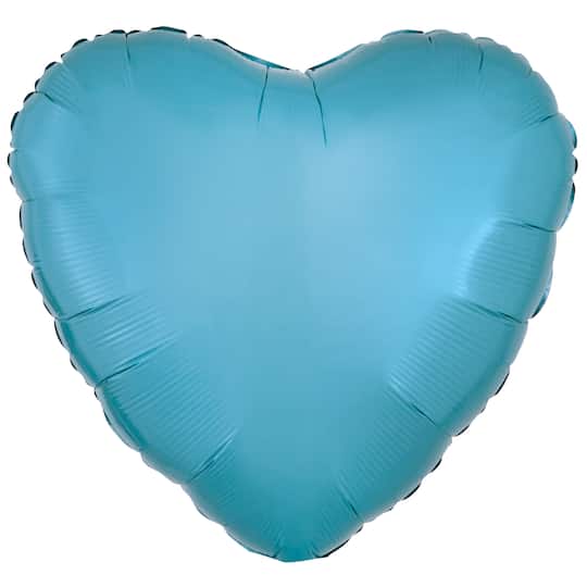 17&#x22; Caribbean Blue Heart Shaped Foil Mylar Balloon